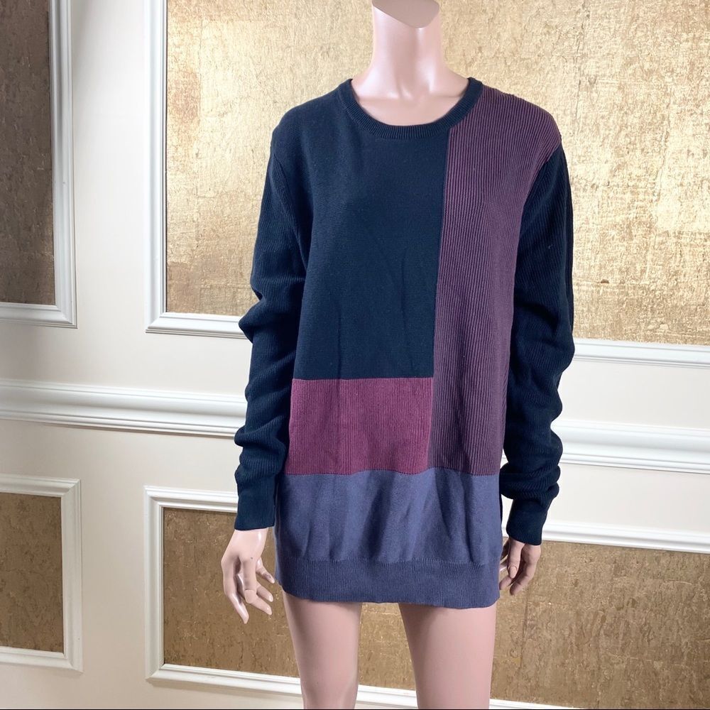 NWOT! 14th & Union colorblock cotton sweater L - Picture 2 of 6